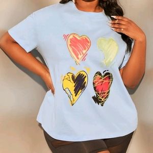 HEART PRINT TSHIRT